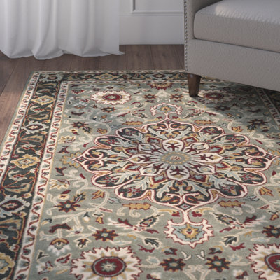 Tapis gris / gris anthracite en laine touffeté à la main Cranmore