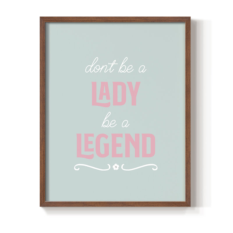 «Lady Legend», reproduction encadrée - bois massif, Noyer, H 15 po x l 12 po