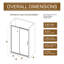 Porte de douche coulissante simple, porte de douche en verre trempé transparent épais de 1/5 po avec poignée en acier inoxydable