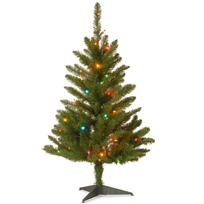 Kingswood Pencil 9' Green Fir Artificial Christmas Tree with 500 Clear Lights with Stand