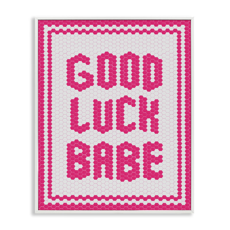 Giclée encadrée Mosaic Good Luck Babe, H 14 po x l 11 po, Estampe numérique encadrée blanc bord de mer