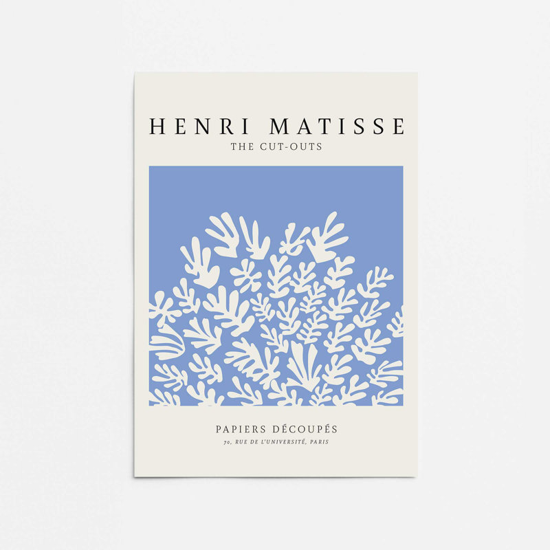 Affiche La Gerbe en bleu Matisse, H 16 po x l 12 po, Impression sans cadre, Ne s’applique pas