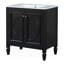Meuble-lavabo 30 po avec lavabo, deux portes avec tablette, charnières de porte à fermeture en douceur, style rétro, noir-866119897