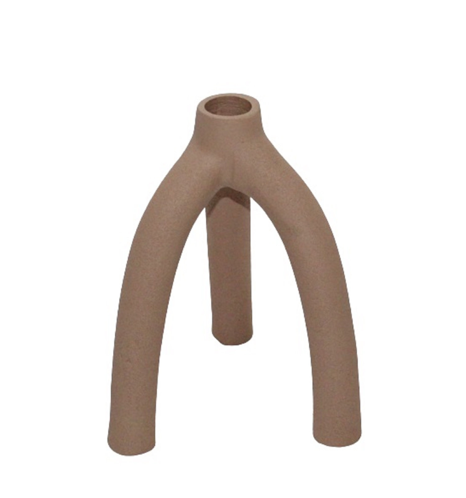 Asira Aluminum Candlestick Holder, Light Brown, 6.5" H x 5.25" W x 4.5" D
