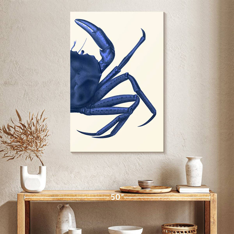 Crabe Brampt contrastant en bleu marine B, H 39 po x l 26 po