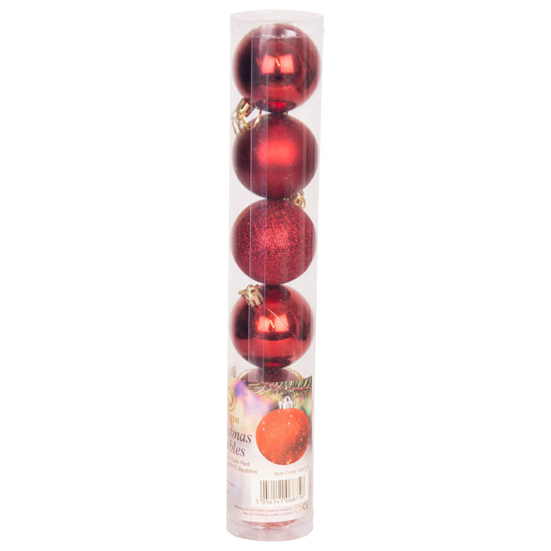 Polyvinyl Chloride (PVC) Bauble, 6cm H x 6cm W x 6cm D, Dark Red