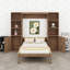 Lit escamotable en bois avec amplement de tablettes de rangement réglables, armoires fermées et conception pliable élégante