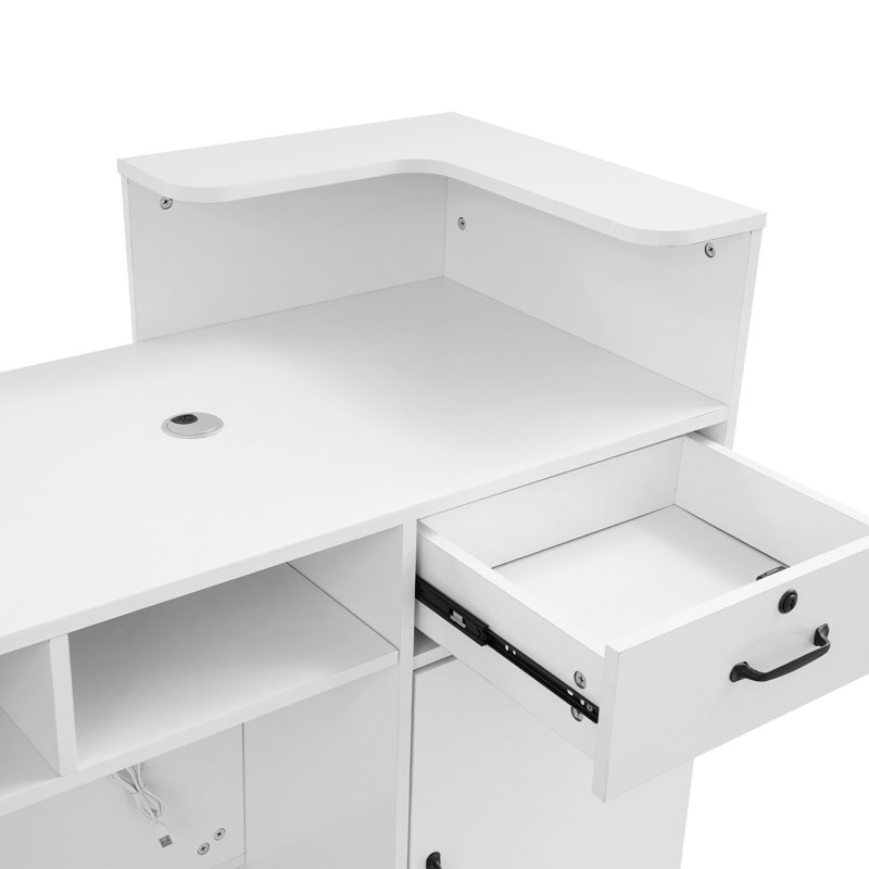 Modern Reception Desk, Reception Counter, Modern Reception Desk With Lockable Drawer