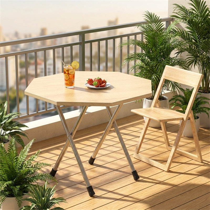 Table d'appoint pliante octogonale, Bois