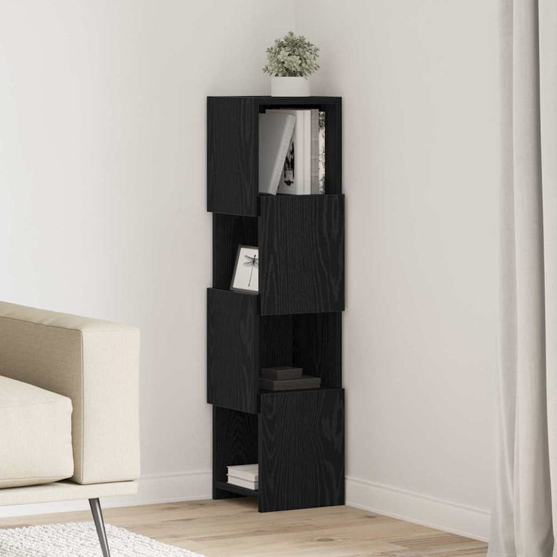 Corner Accent Chest, 102cm H x 25.5cm W x 25cm D, Black Oak