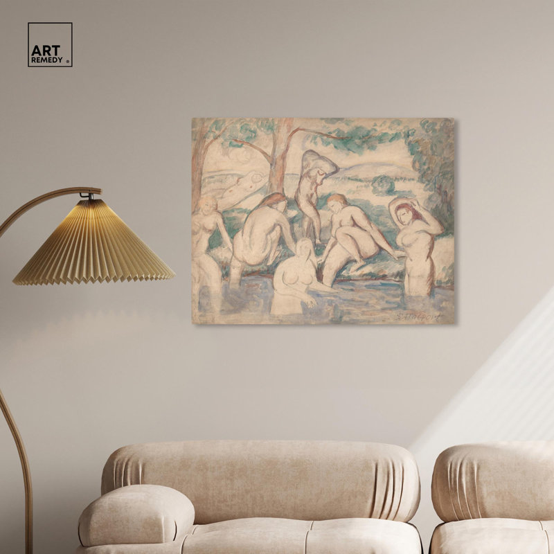 Baigneurs, c. 1905, reproduction d'art sur toile par Art Remedy, H 30 po x l 36 po, Toile tendue