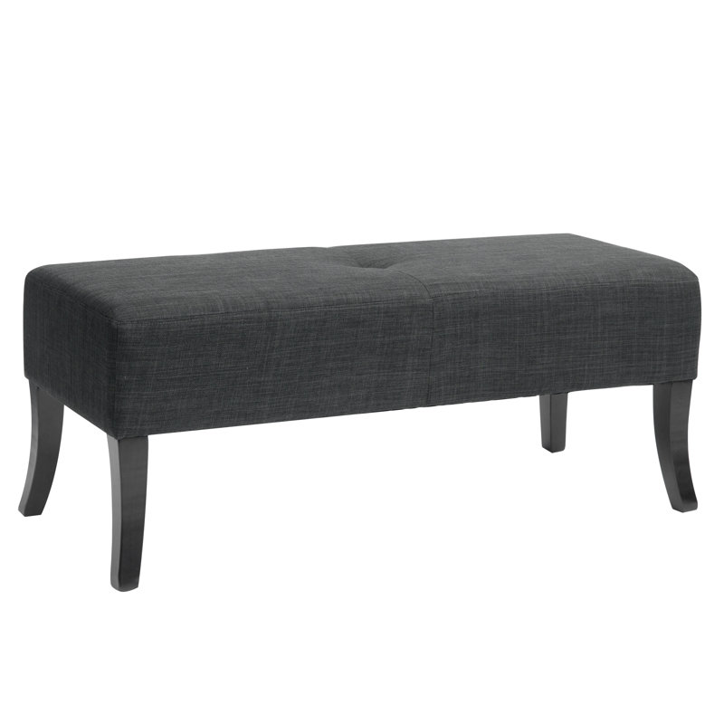 Aadvika Polyester Upholstered Bench, Dark Gray