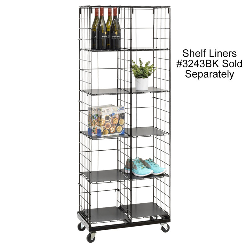 Présentoir cubique 65 "H x 24" avec tablettes réglables et roulettes