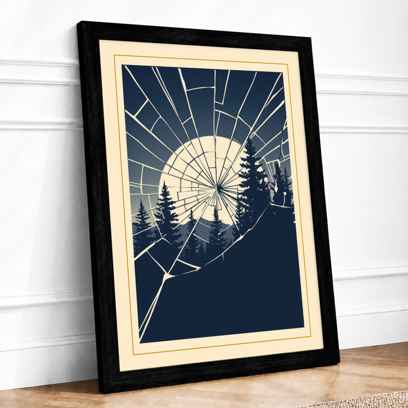 Forest Under Stars Scandinavian - Print, A1 - 84.1 x 59.4 cm, Black