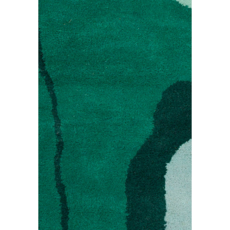 Tapis vert / orange touffeté à la main Cloral, Rectangulaire 8 pi x 10 pi
