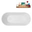 Baignoire autoportante 55 po blanc brillant avec drain interne Streamline