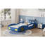 Lit de voiture de course en bois, lit plateforme simple en forme de voiture avec roues pour adolescents-1157747145