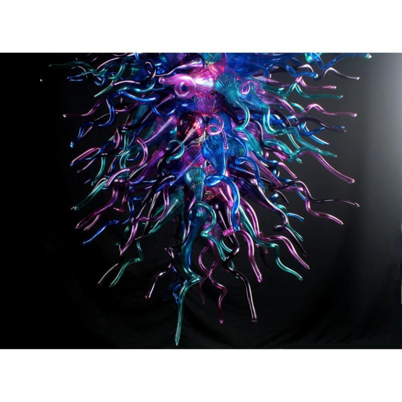 Lustre 24 lumières Murana, Étain, H 112 po x l 60 po x P 60 po, Bleu royal