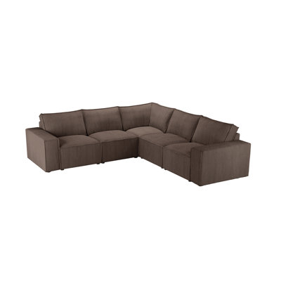 Beadie 3-Piece Corduroy Cord Corner Sofa 