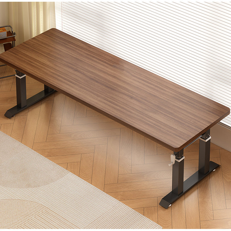 Bureau debout rectangulaire réglable en bois massif à manivelle, 28.3" H x 63" W x 27.6" D