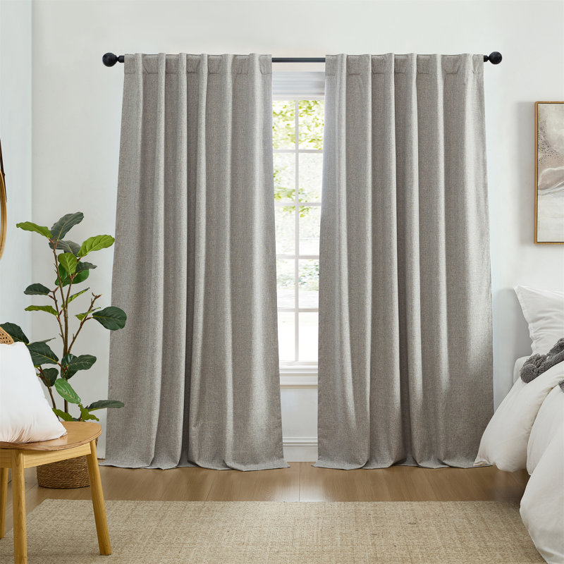 Bigelow Max-Blackout Solid Texture Window Curtain Panel, 52" W x 84" L, Gray