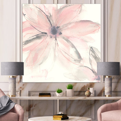 «Pink Shabby Floral II», reproduction d'art sur toile tendue