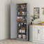 Armoire de rangement 67 po avec tablettes, gris vieilli