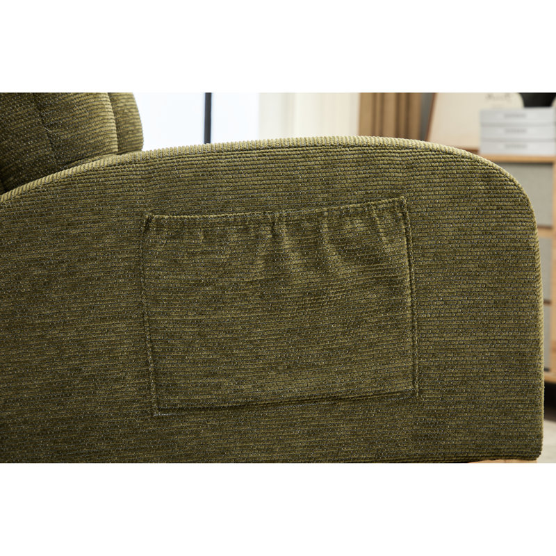 Chaise berçante pratique pour longtemps - assise avec une éponge haute densité et une poche latérale dans le salon, Cyan