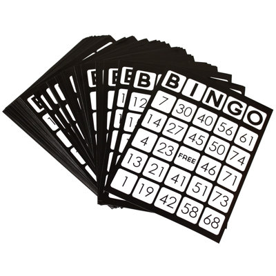 GSE 100-Pack Jumbo Bingo Game Cards with Easy Read Numbers, Reusable Paper Bingo Sheets