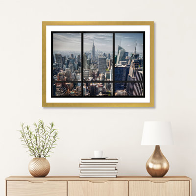 " New York City Skyline Window View "