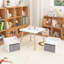 Table et 2 tabourets pour enfants, table d'activités en bois avec 2 tabourets de rangement, table de jeu pour enfants de 2 à 6 ans, idéale pour dessiner, bricoler, prendre la collation, dans la salle de jeux ou la chambre d'enfant.