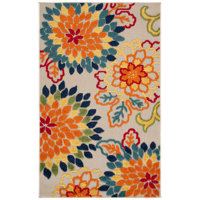 Benner Performance Floral Indoor/Outdoor Area Rug, Rectangle 3' x 5'