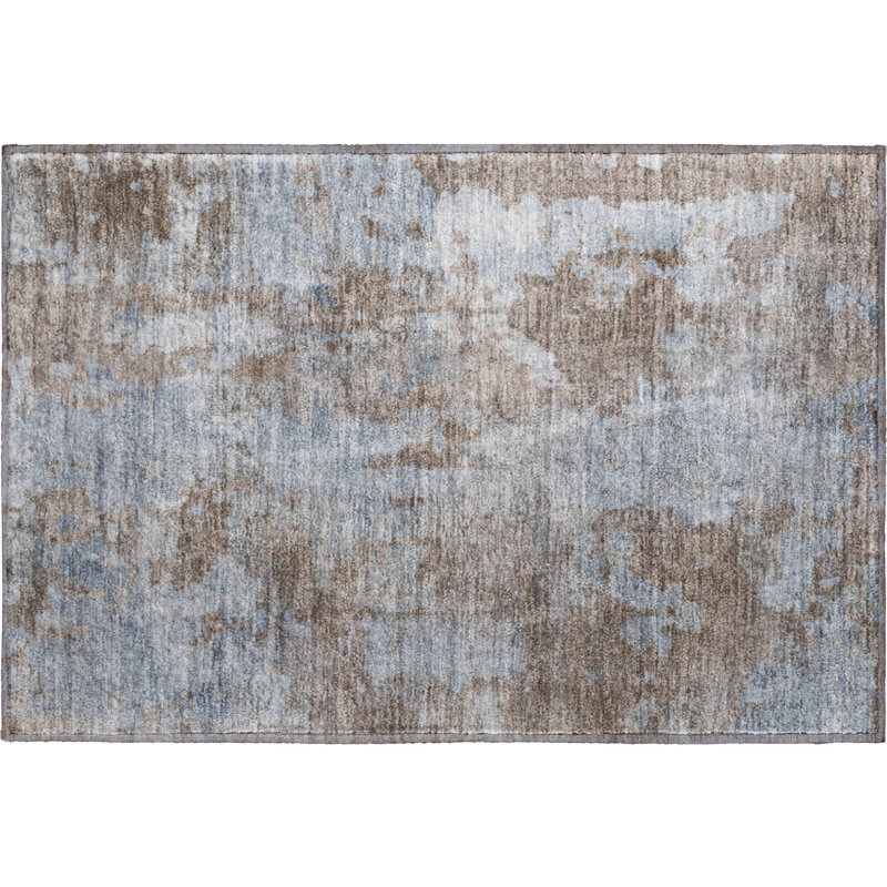 Premium Machine Washable Cerrito AMF573 Brown Rug, Rectangle 1'8" x 2'6"