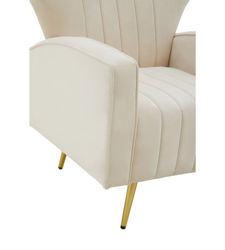 Velvet Armchair, Beige