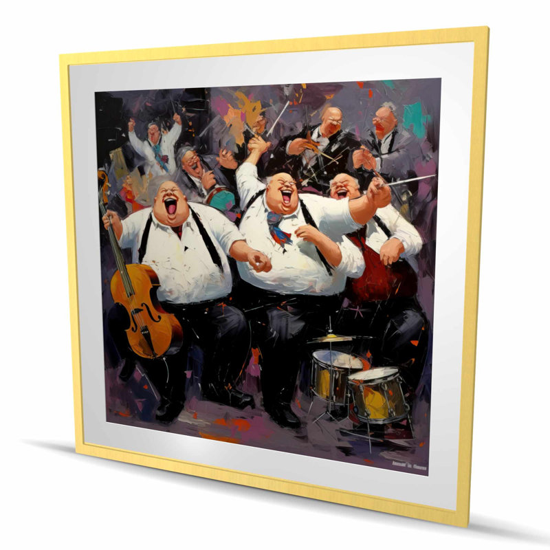 Loud Noise - «Musical Man», reproduction matte encadrée pour la décoration intérieure, H 48 po x l 48 po, Doré
