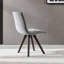 Modern Dining Chairs, Solid Wood Legs, Grey Fabric For Home & Kitchen