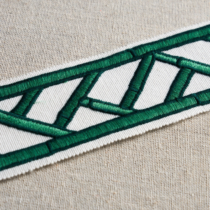 Schumacher x David Kaihoi Bamboo Trellis Tape, Green