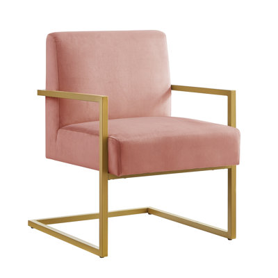 Chaise d'appoint en velours avec base en métal doré Blush