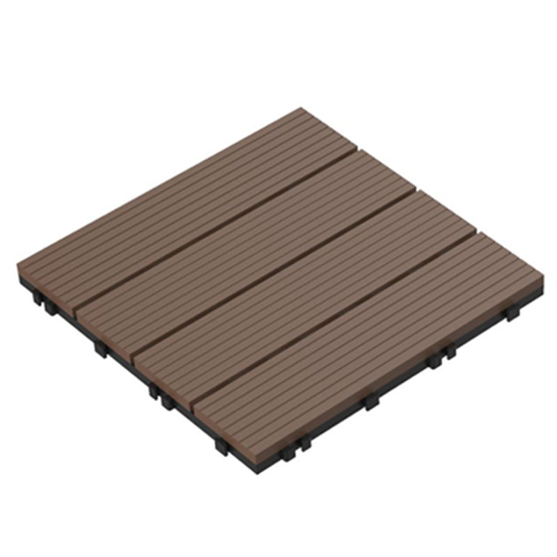 Carreau de terrasse en plastique 12 po x 12 po à emboîtement brun