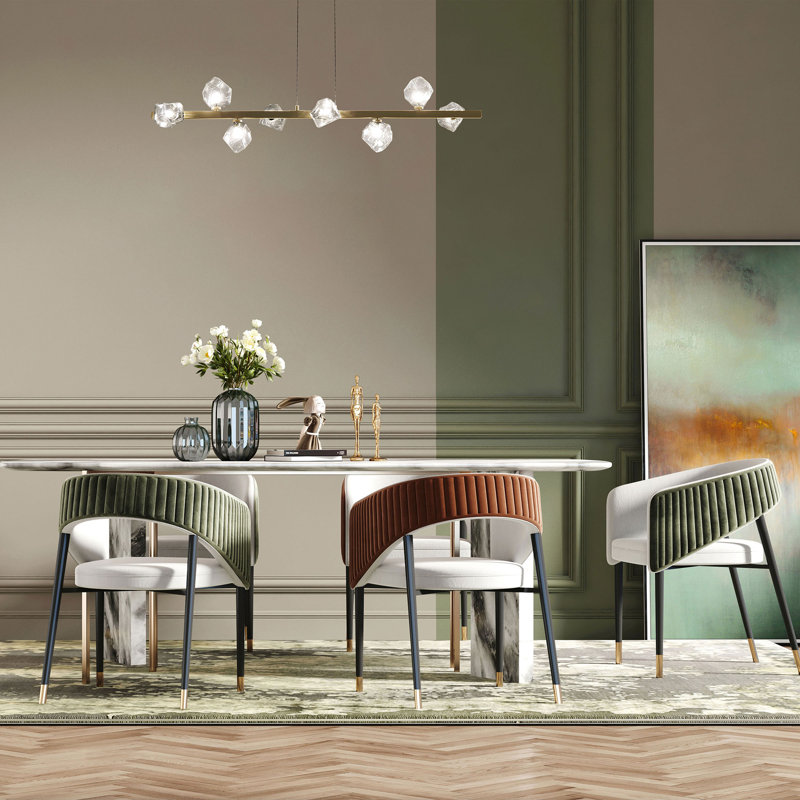 Felichia 8 - Light Dimmable Kitchen Island Modern Linear Chandelier, Aged Brass