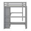 Lit mezzanine avec tablettes multifonctionnelles et bureau sous le lit-1463461540