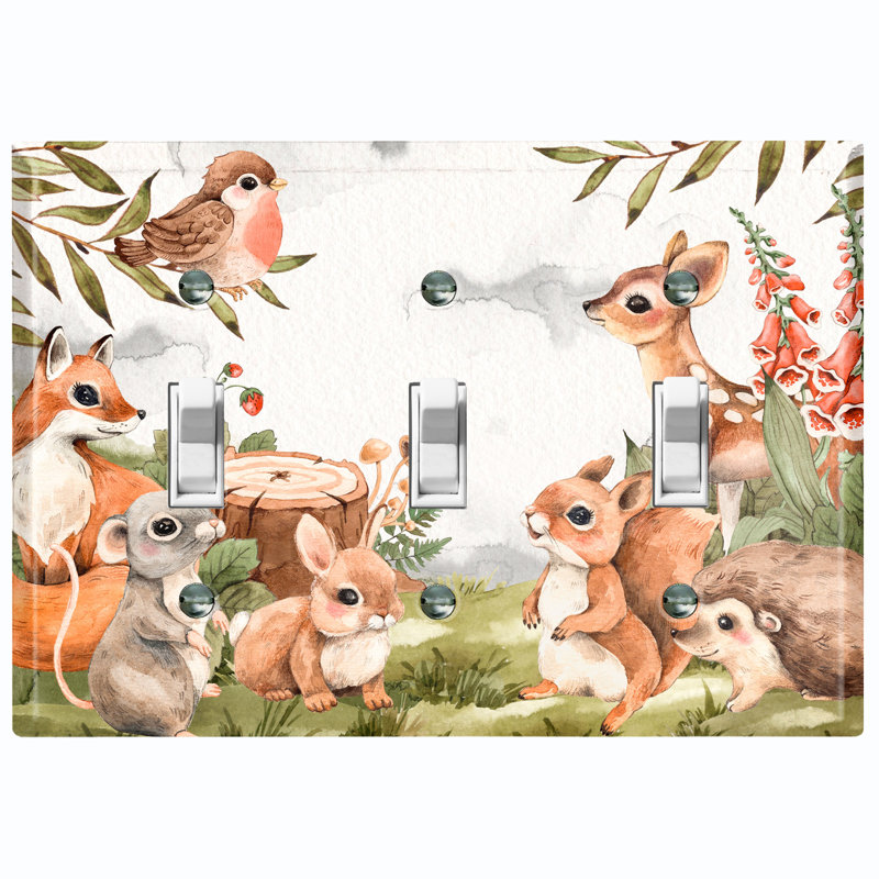 Animals 3 - Gang Toggle Light Switch Standard Wall Plate