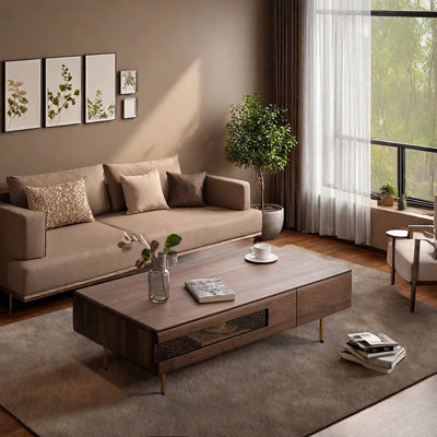 Black walnut all-solid wood coffee table