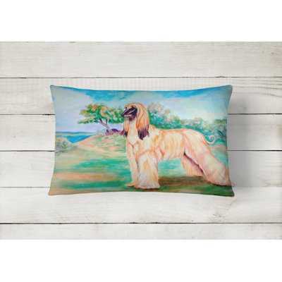 Afghan Hound Outdoor Reversible Throw Pillow