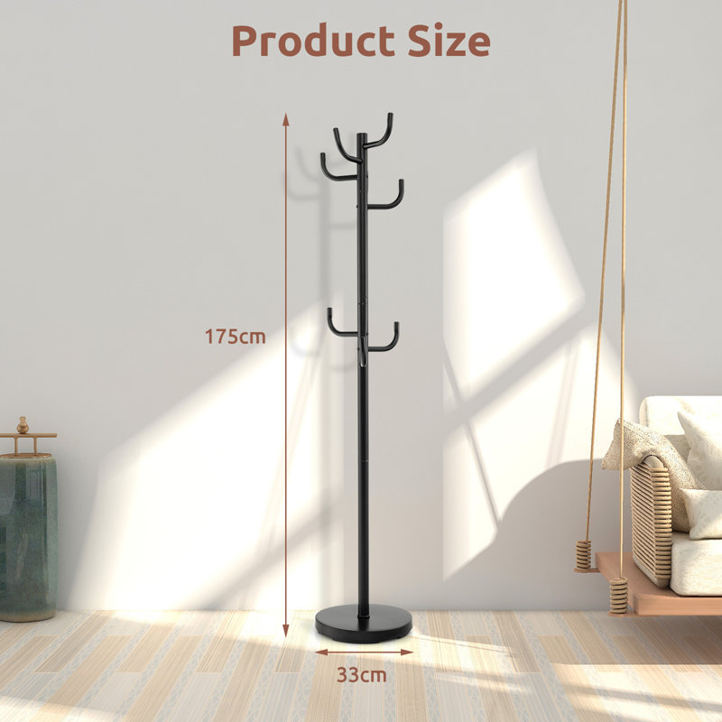 Nesma Iron Freestanding 8 - Hook Coat Rack
