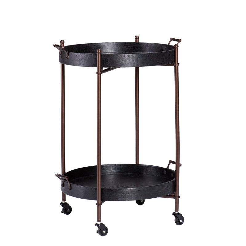 Chariot-bar 21 po noir et bronze