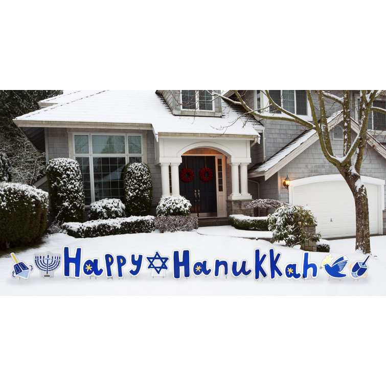 Happy hanukkah yard sign