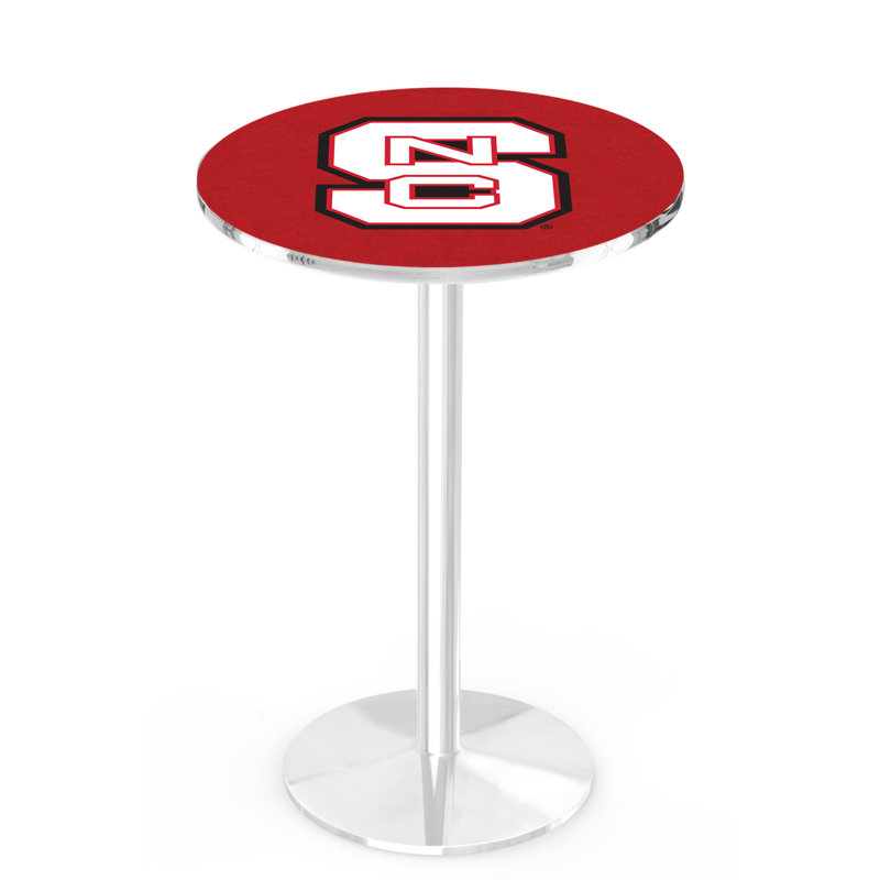 Round Metal Base Dining Table, Chrome, North Carolina State University