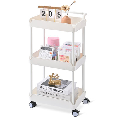 3 Tier Rolling Cart Organizer,Lightweight Utility Cart with Wheels,Metal Rolling Craft Cart