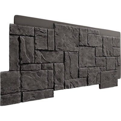 Panneau de pierre synthétique EverStone Castle Rock, l 49 po x H 24 1/2 po x P 1 1/4 po, couleur graphite